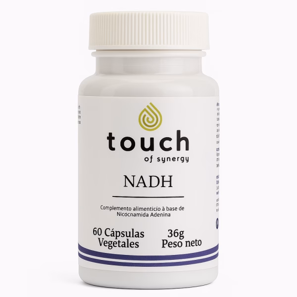 Suplemento NADH cápsulas vegetales para energía celular, enfoque mental y protección antioxidante
